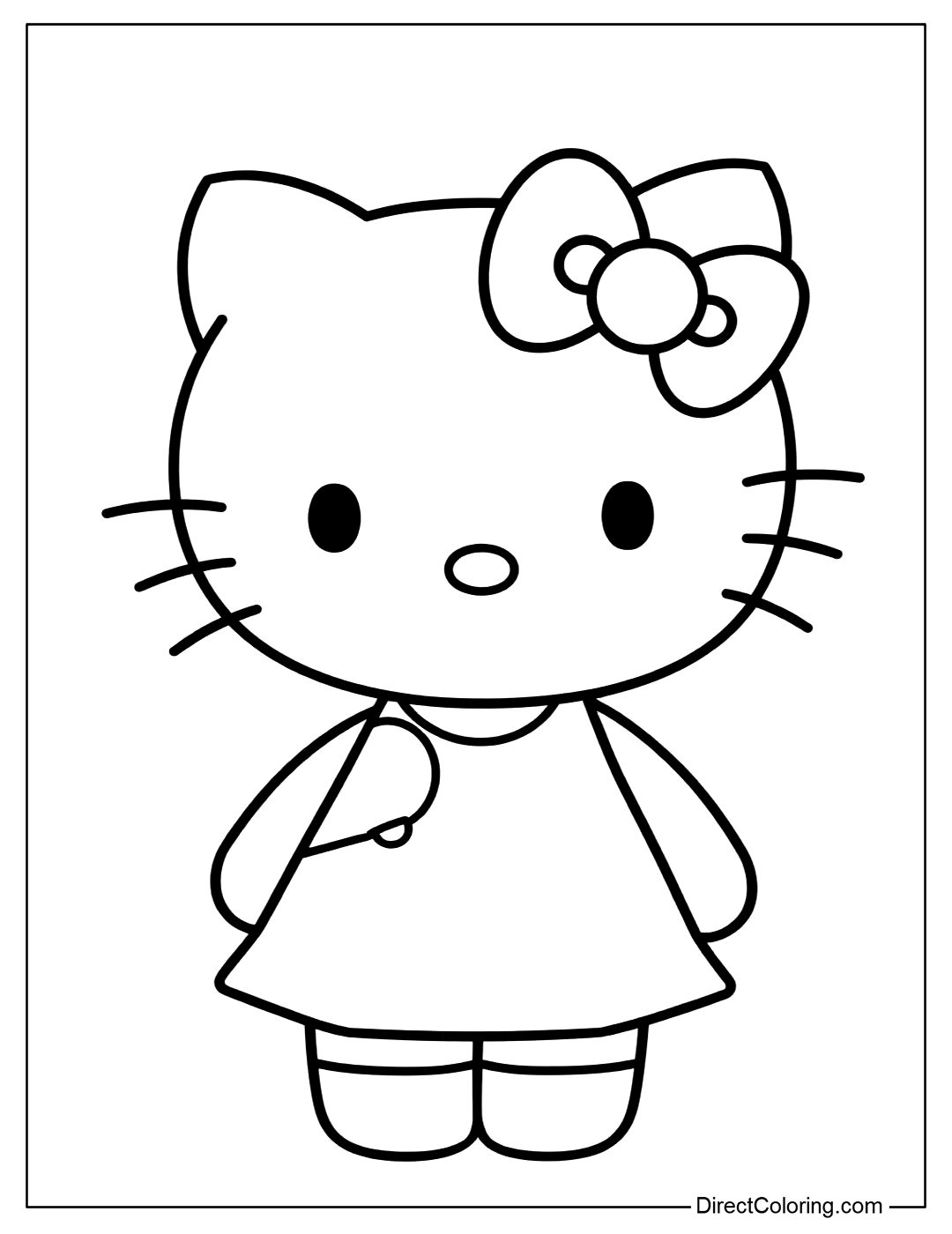 Cute Hello Kitty Coloring Page